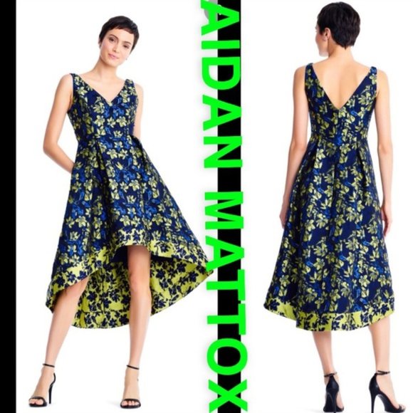 Beautiful Aidan Mattox Jacquard BHLDN Cocktail Dress 4 - NWT - Picture 1 of 4